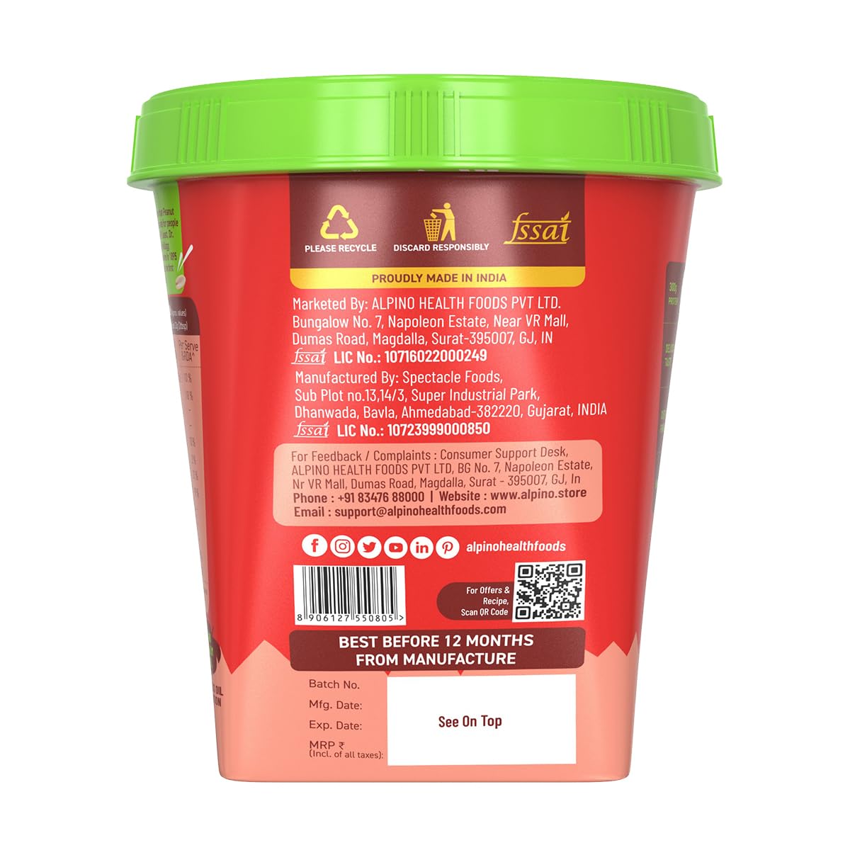 Alpino High Protein Dark Chocolate Peanut Butter | 30g Protein