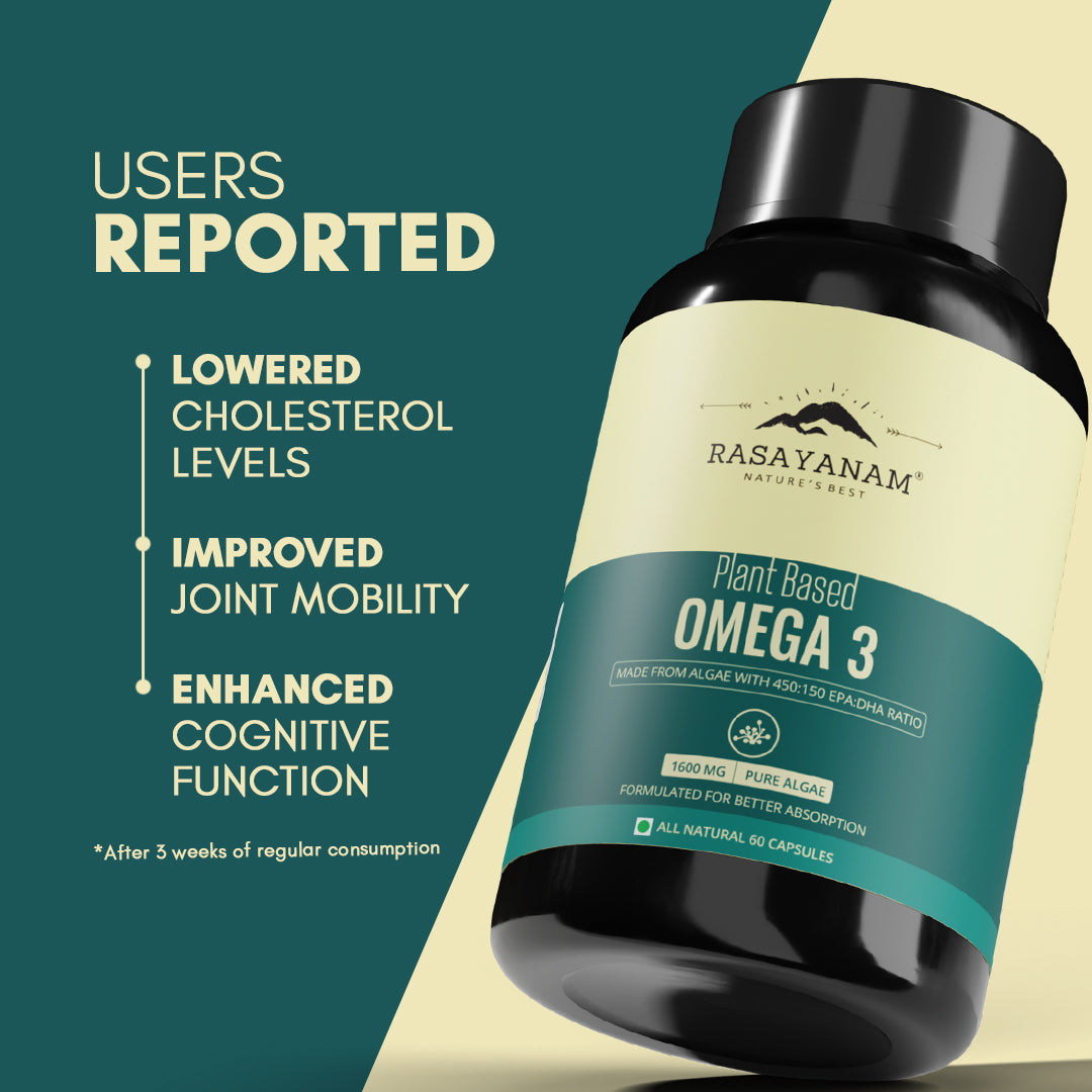 Rasayanam Plant Based Omega 3 - 1600mg Vegan DHA & EPA