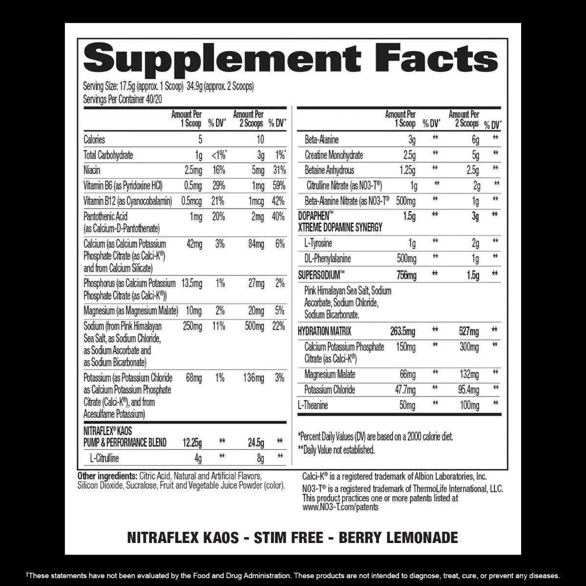 GAT Nitraflex Kaos Stim Free – Stimulant-Free Pre Workout