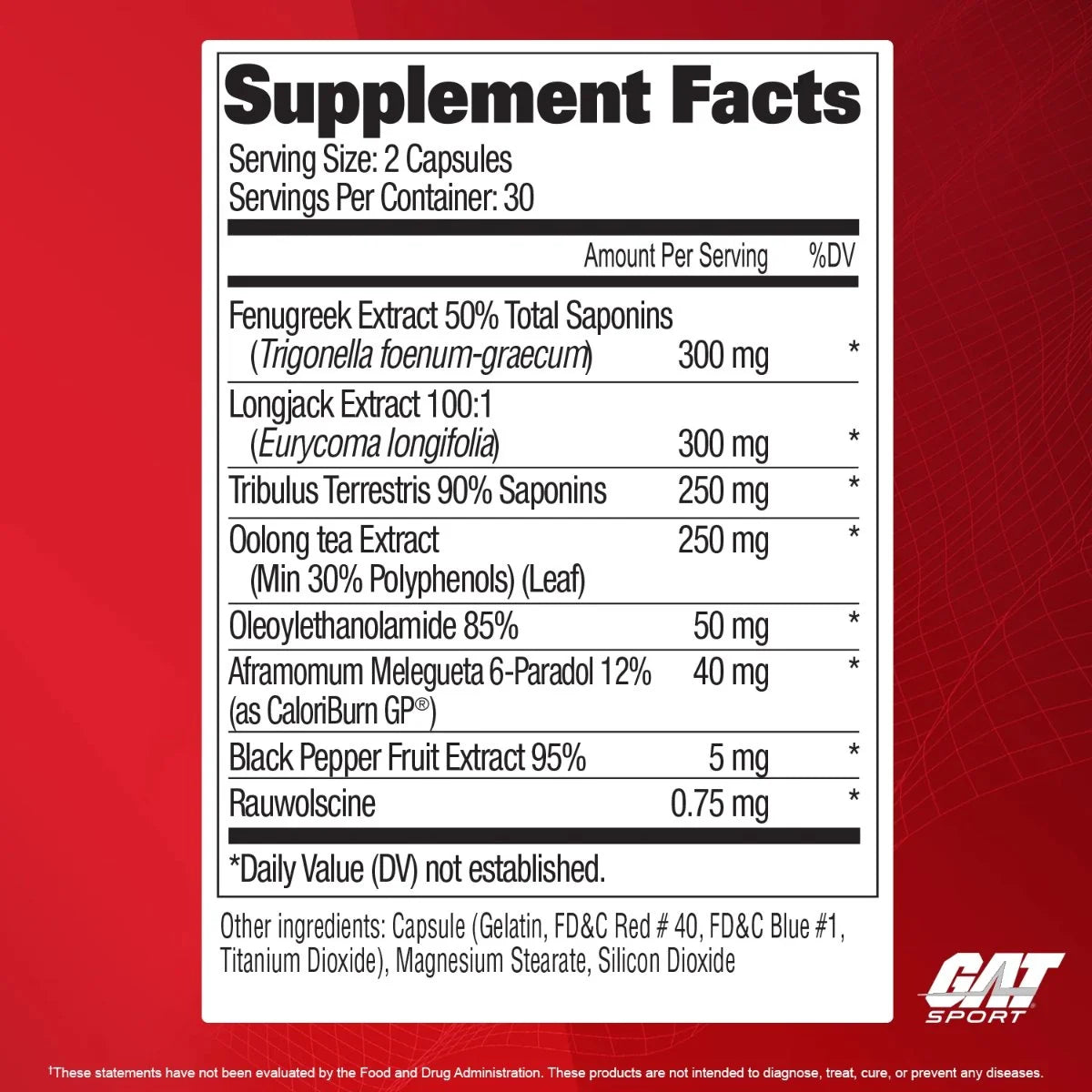 GAT Testrol Fire – Testosterone Booster & Fat Burner