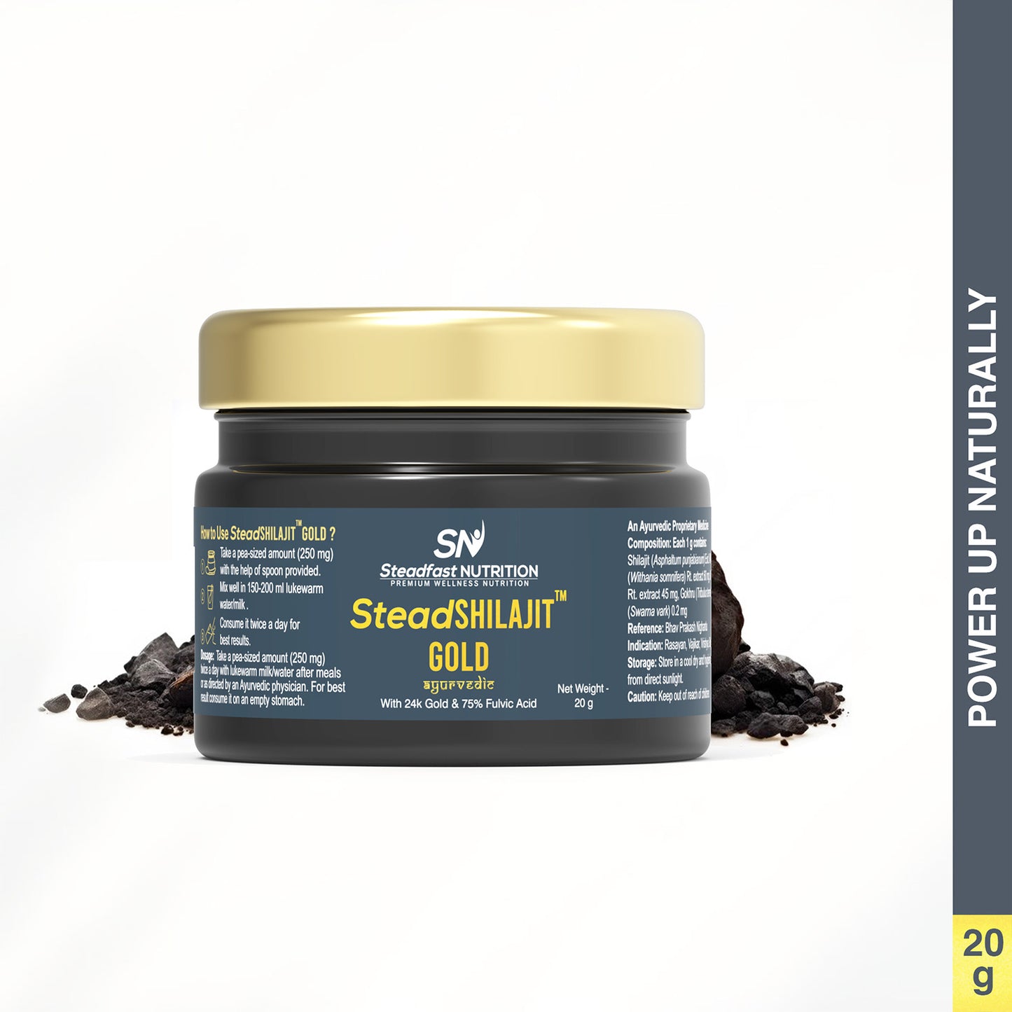 SteadSHILAJIT Gold | 24k Gold & 75% Fulvic Acid Formula