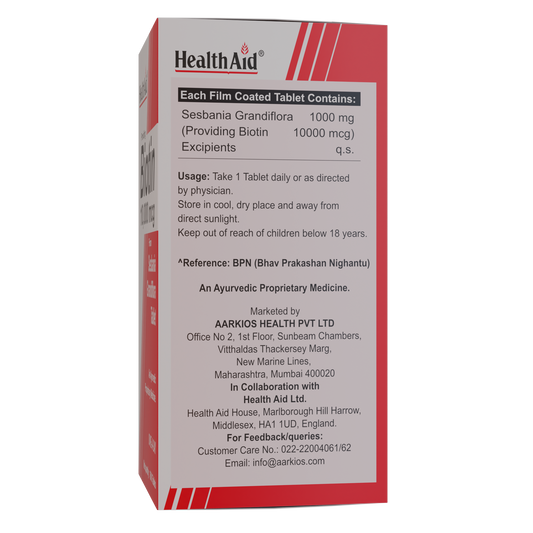 HealthAid Biotin 10000mcg for Hair, Skin & Nail Health