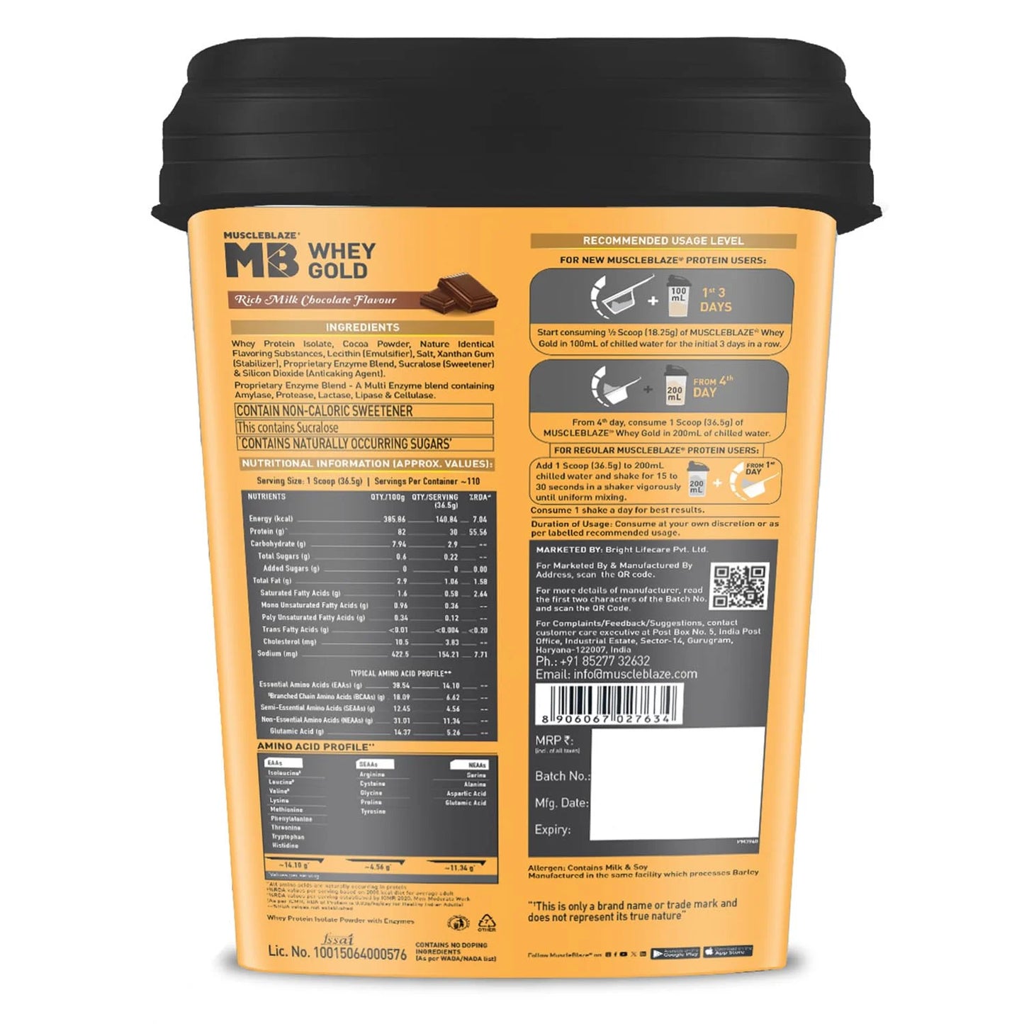 MuscleBlaze Whey Gold with Digezyme - Premium Protein Isolate