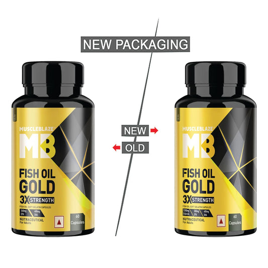MuscleBlaze Omega 3 Fish Oil Gold 1250mg Triple Strength