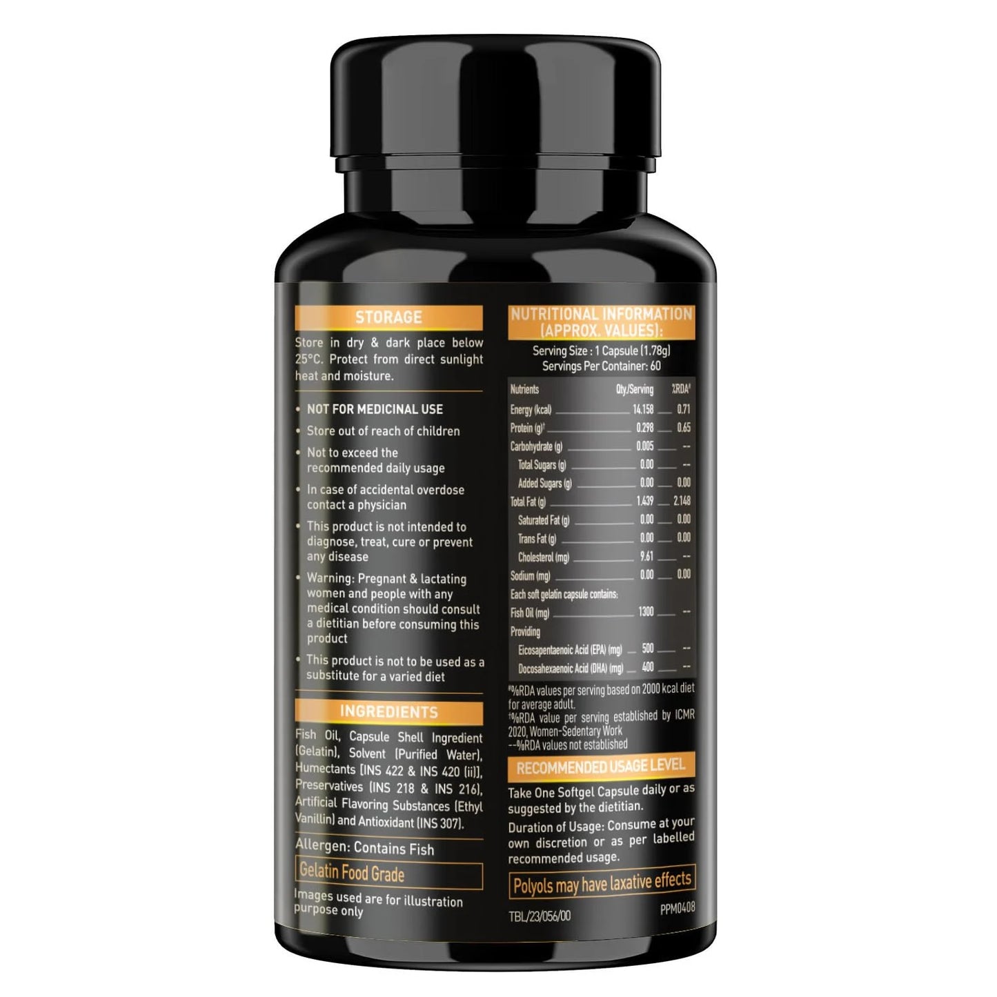 MuscleBlaze Omega 3 Fish Oil Gold 1250mg Triple Strength