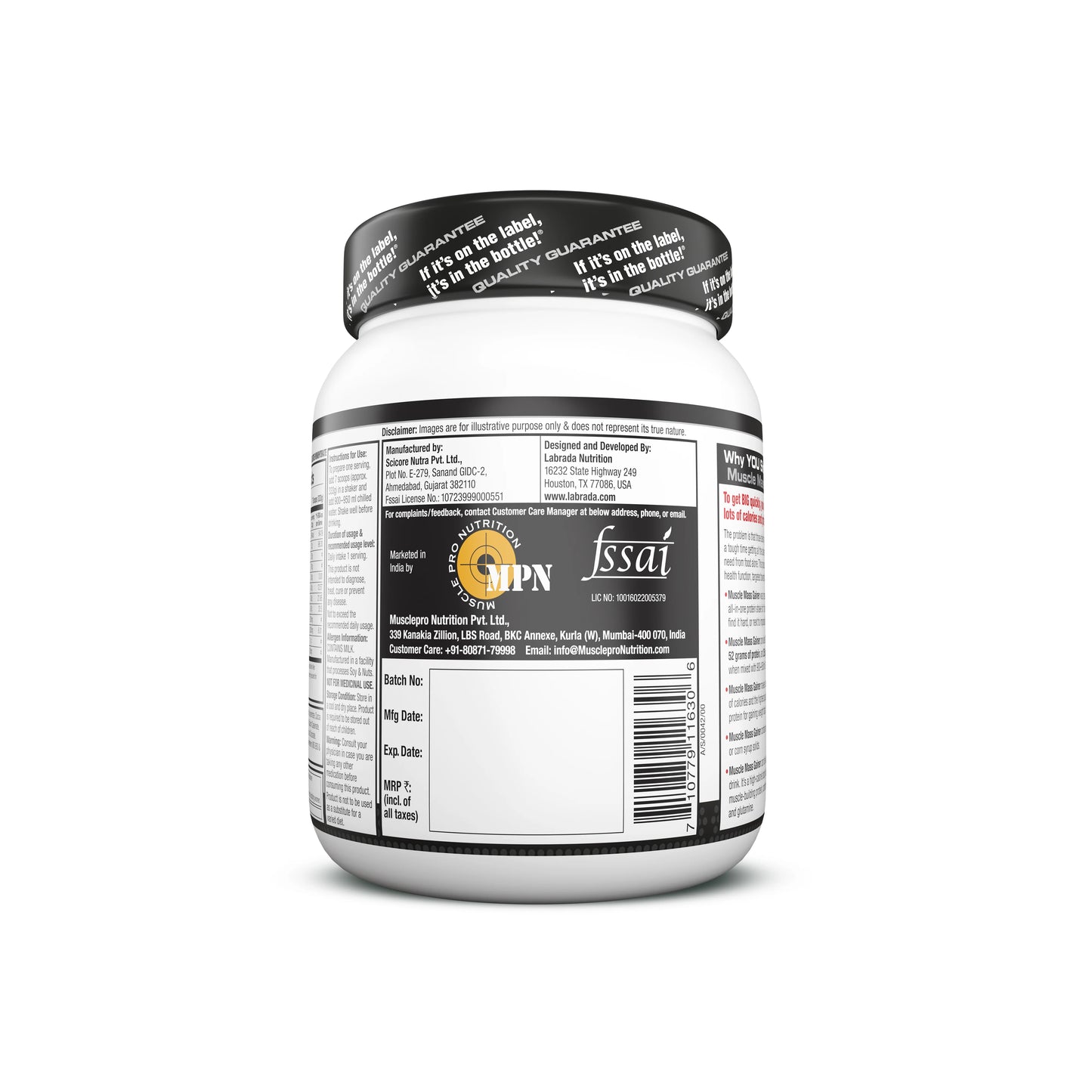 Labrada Muscle Mass Gainer | High-Calorie Muscle Builder