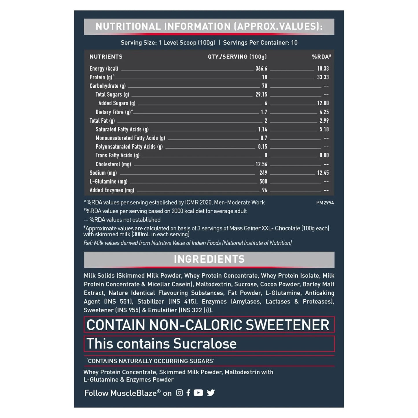 MuscleBlaze Mass Gainer XXL | Rapid Muscle Mass Gain