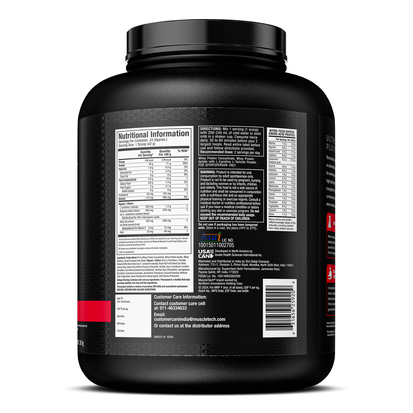 MuscleTech NitroTech Ripped - Lean Protein & Fat Loss