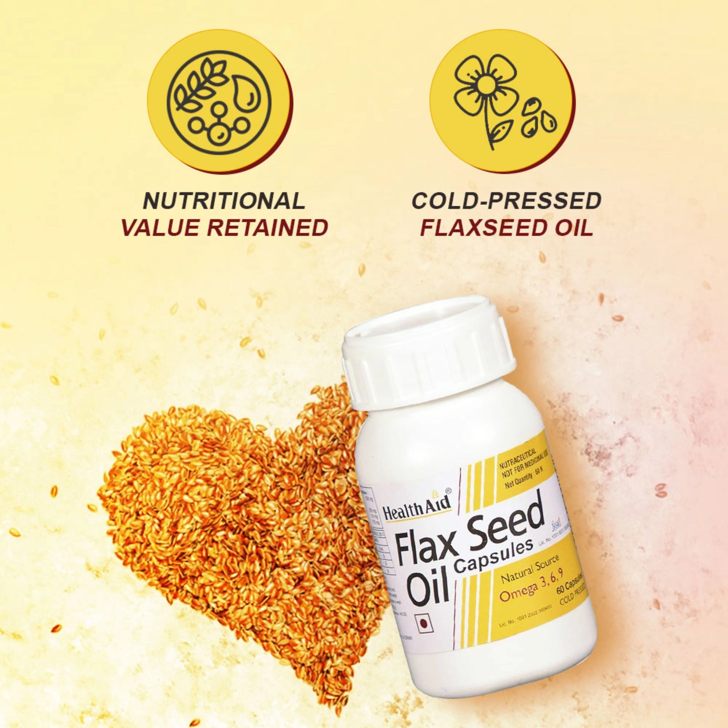 HealthAid Flaxseed Oil 1000mg - Omega 3, 6 & 9 Support