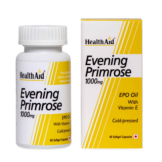 HealthAid Evening Primrose Oil 1000mg with Vitamin E - Hormone & Skin Support