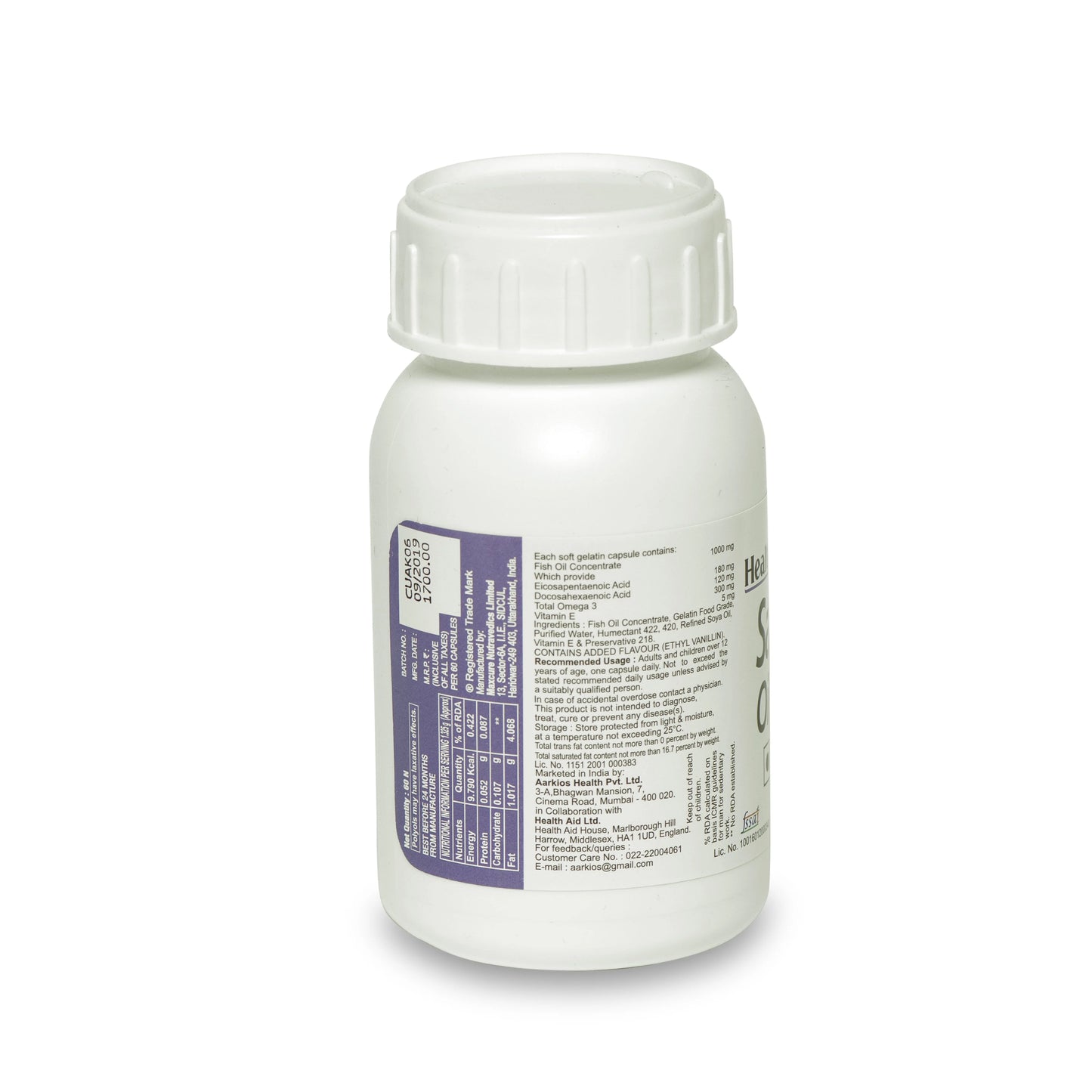 HealthAid Salmon Oil 1000mg - Rich in Omega 3 EPA & DHA