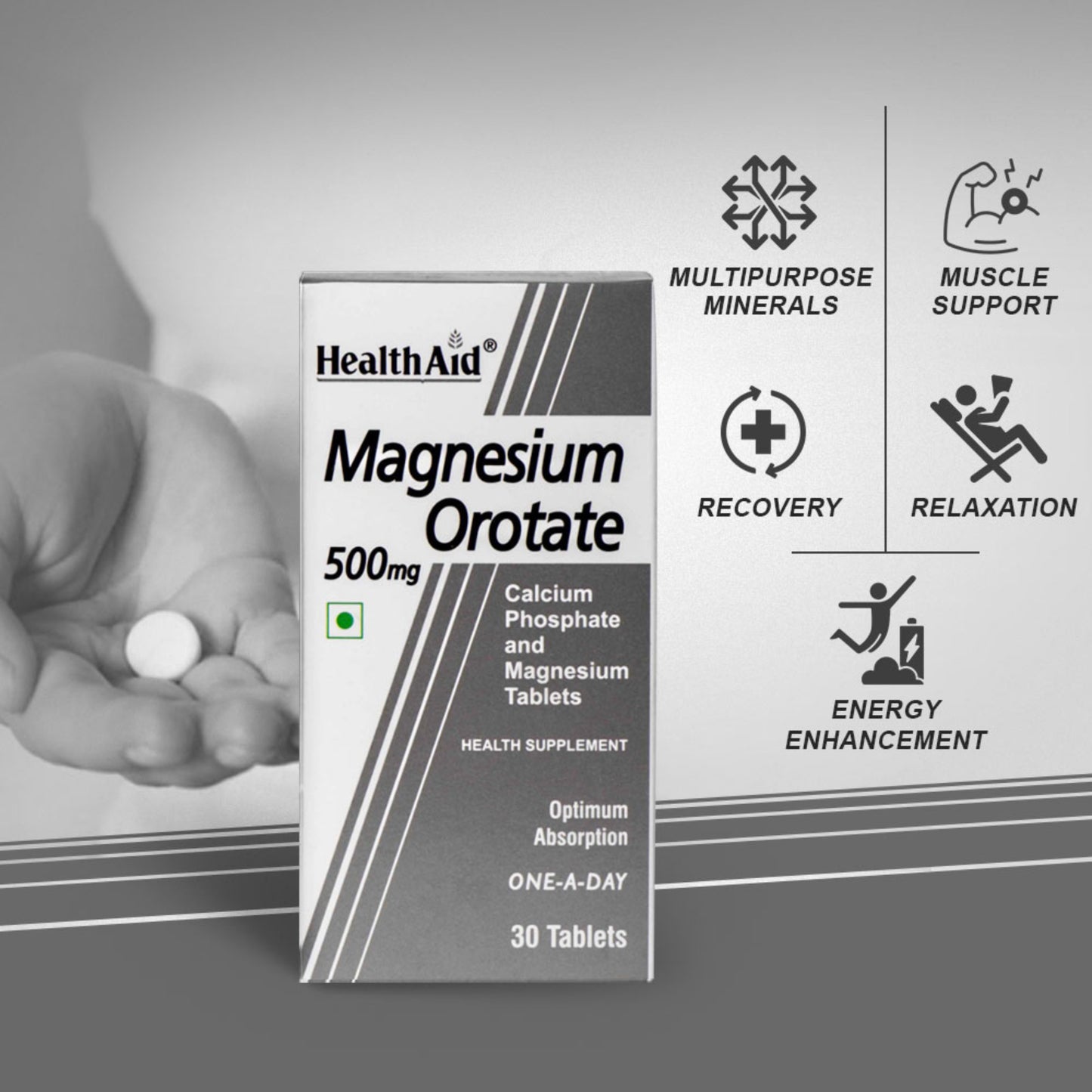 HealthAid Magnesium Glycinate with Zinc | Muscle & Sleep