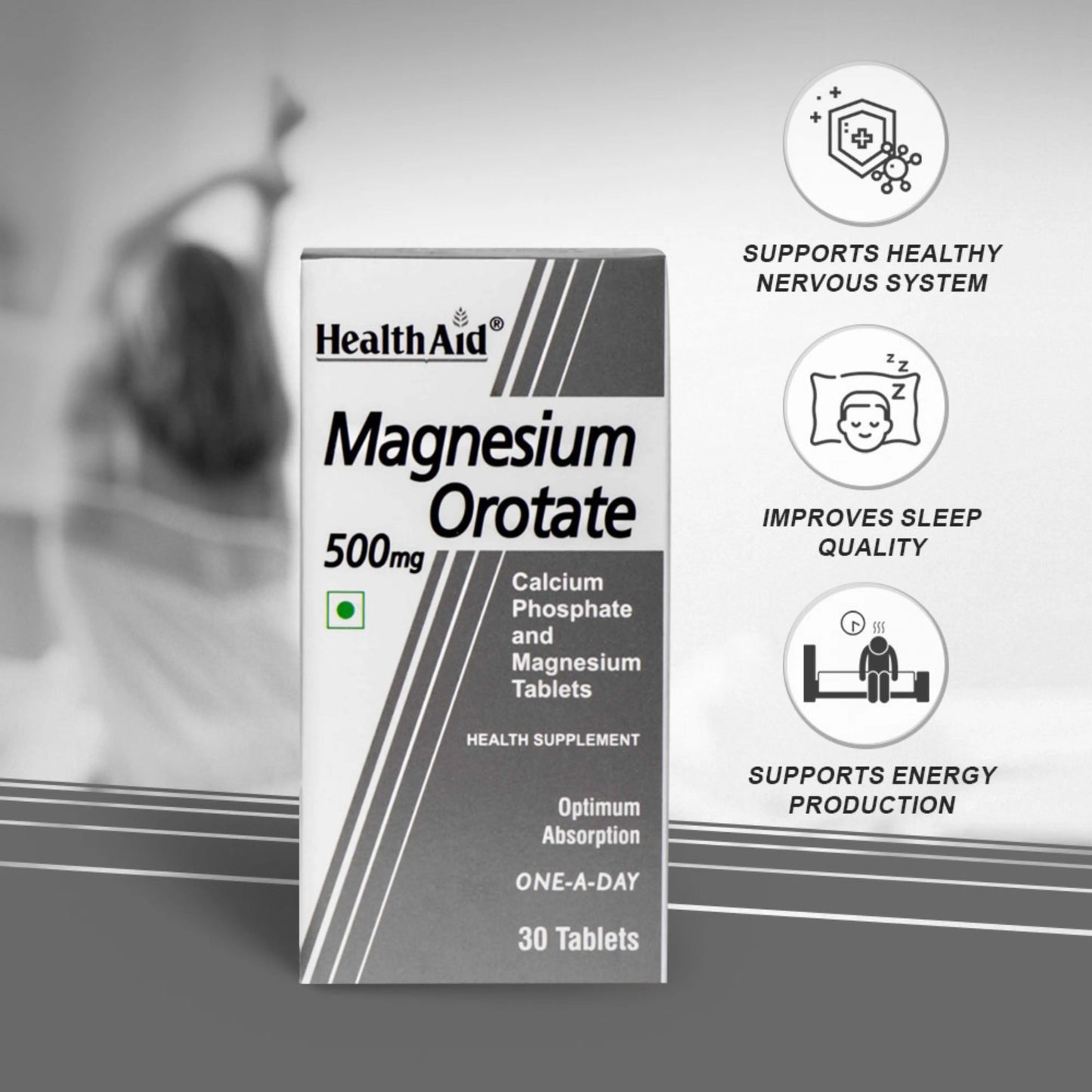 HealthAid Magnesium Glycinate with Zinc | Muscle & Sleep