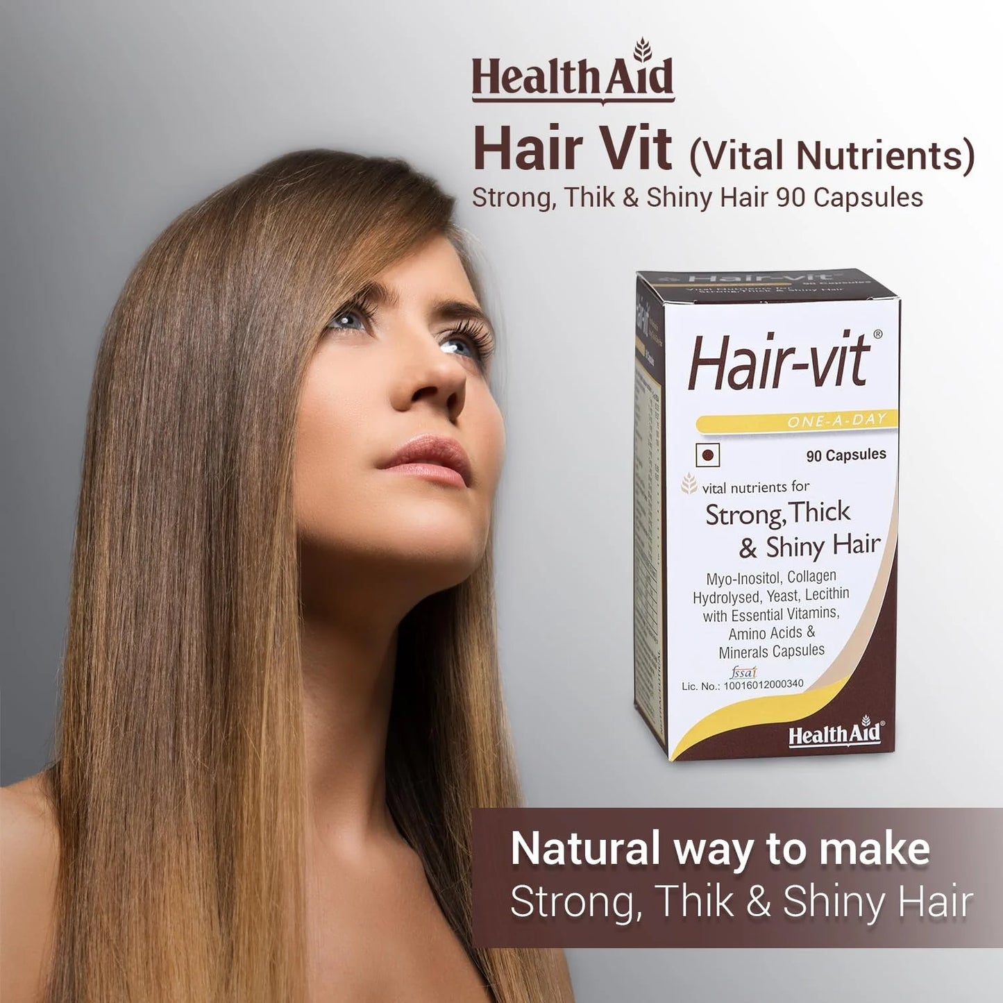 HealthAid Hair-Vit Capsules for Strong, Shiny Hair