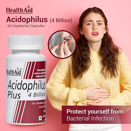HealthAid Acidophilus Plus 4 Billion Probiotic Capsules