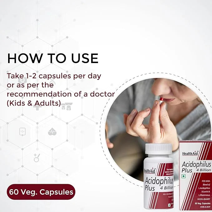HealthAid Acidophilus Plus 4 Billion Probiotic Capsules