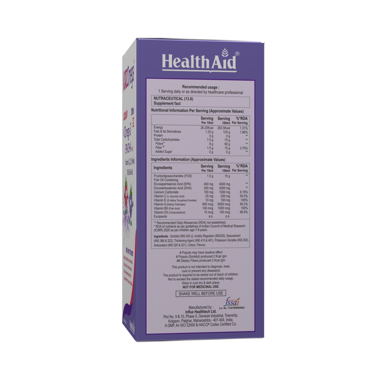 HealthAid Kidz Omega | Brain & Bone Support for Kids