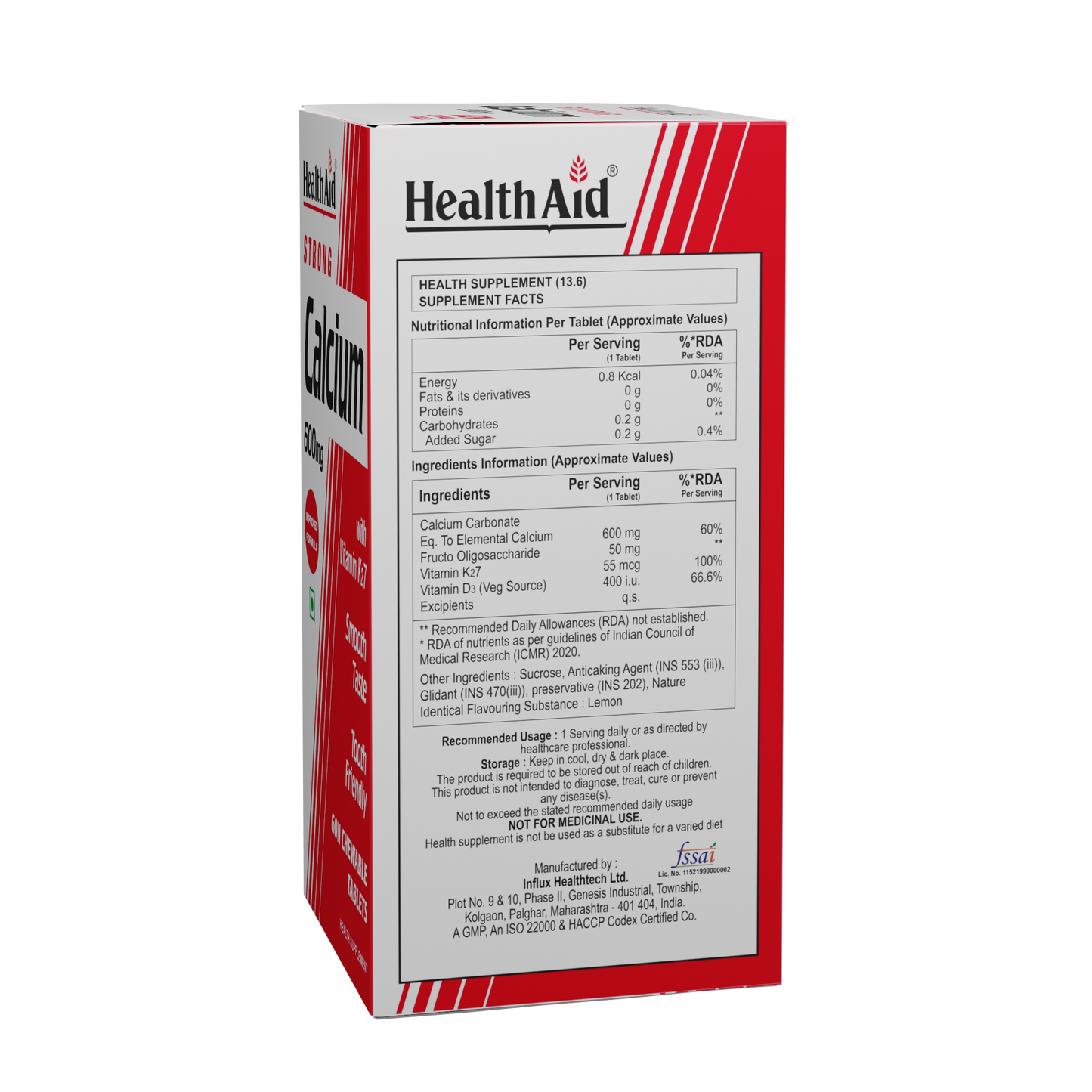 HealthAid Strong Calcium 600mg | Bone & Teeth Support
