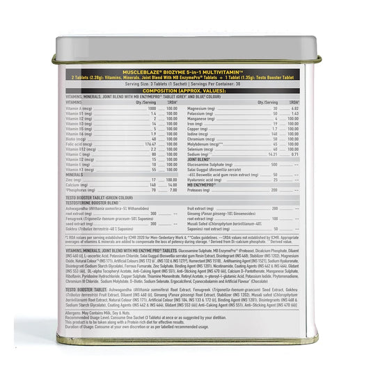 MuscleBlaze Biozyme 5-in-1 Multivitamin – Total Wellness