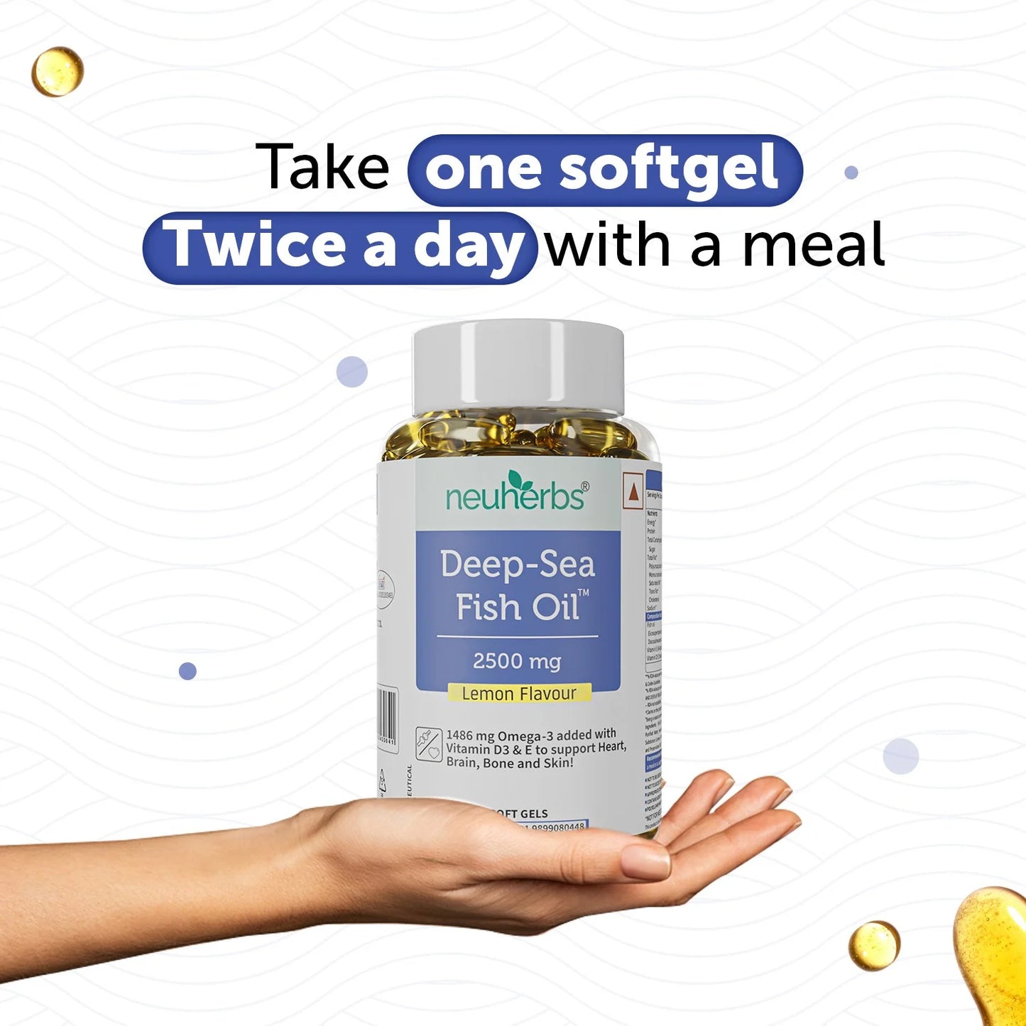 Neuherbs Deep Sea Omega 3 Fish Oil 2500mg Triple Strength