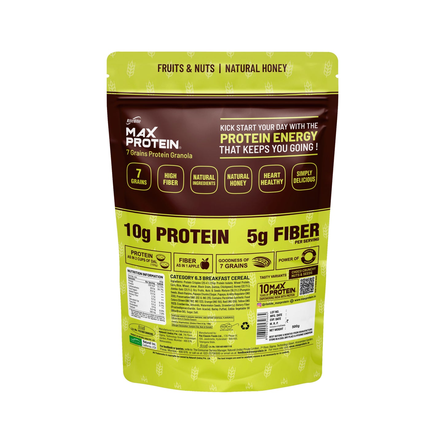 RiteBite Max Protein Granola Fruits & Nuts | High Protein Snack