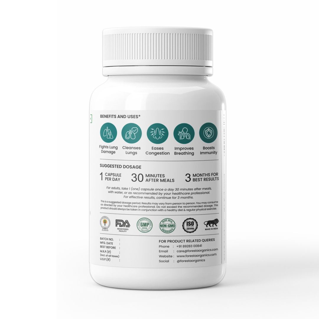 Foresta Organics Lung Detox | Herbal Lung Support Capsule