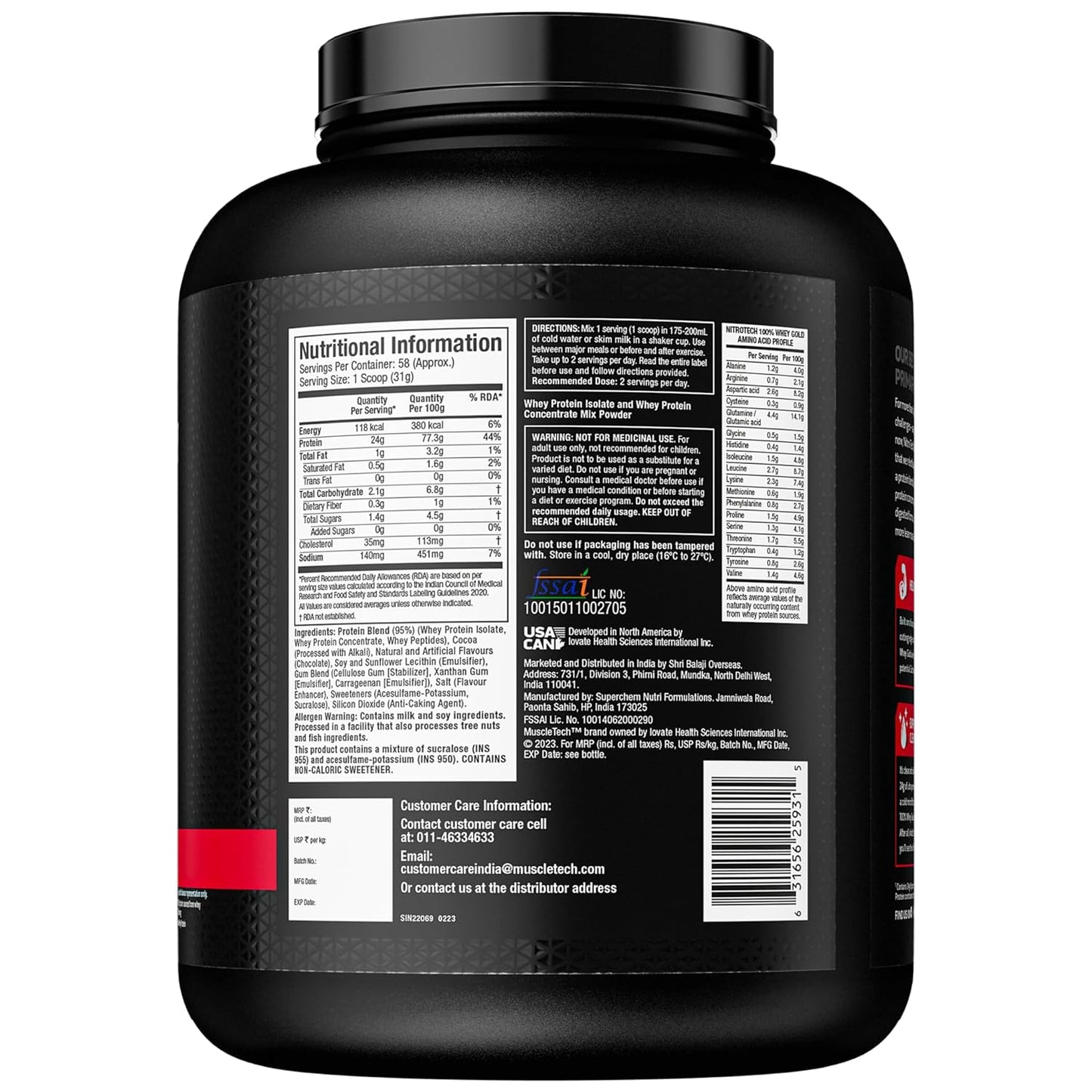 MuscleTech NitroTech 100% Whey Gold - Premium Whey Protein