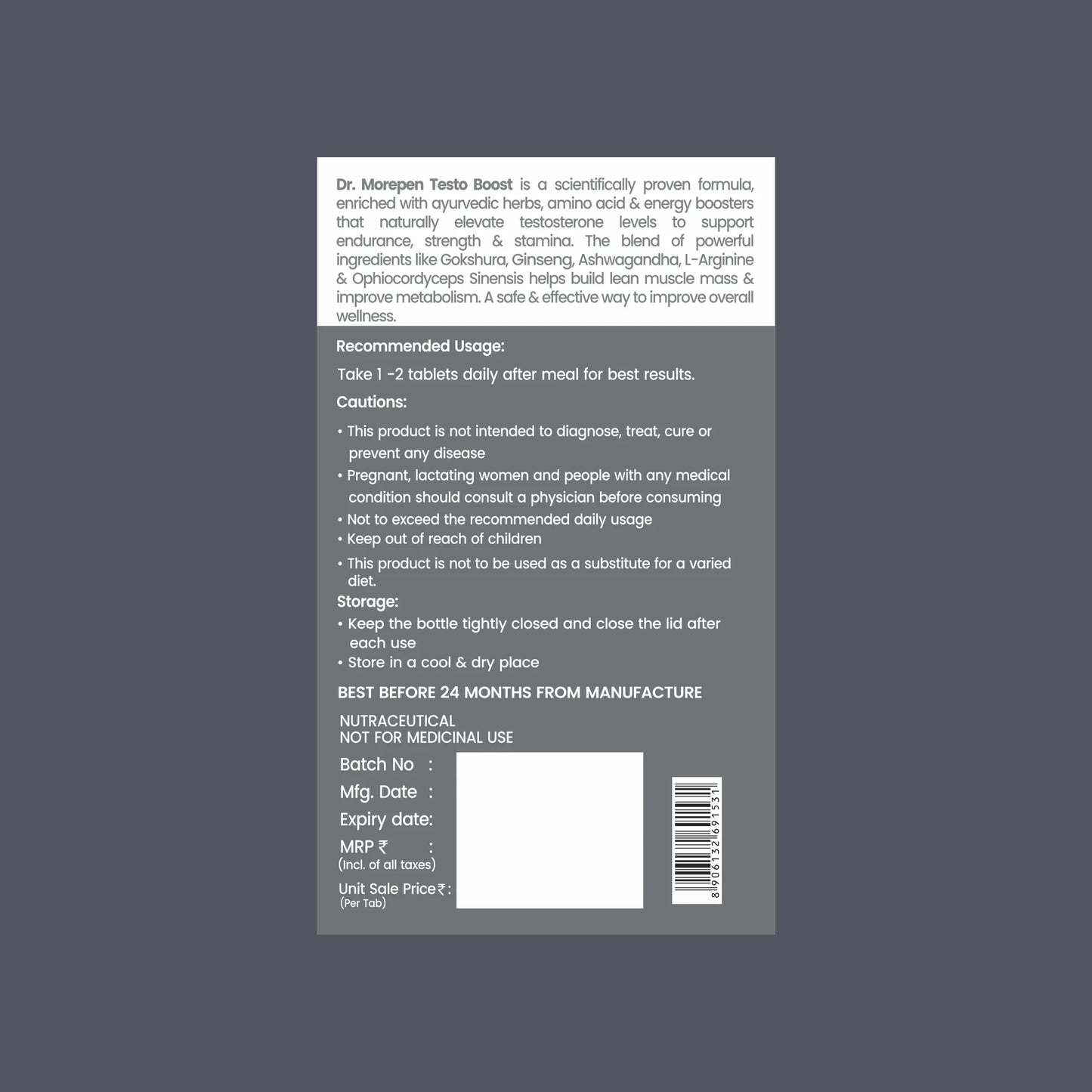 Dr. Morepen Testo Boost – Natural Testosterone Support