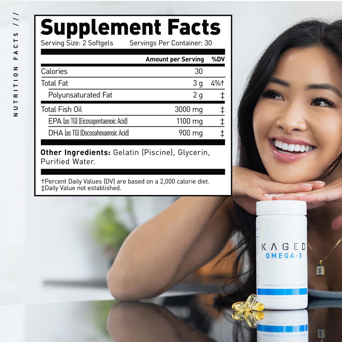Kaged Muscle Omega 3 - Pure Triglyceride Fish Oil