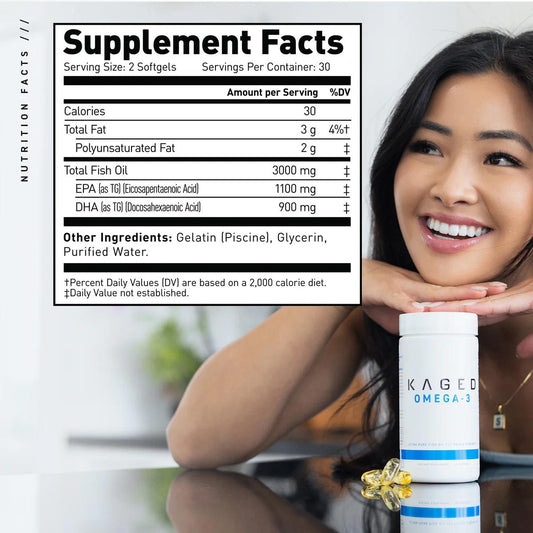 Kaged Muscle Omega 3 - Pure Triglyceride Fish Oil