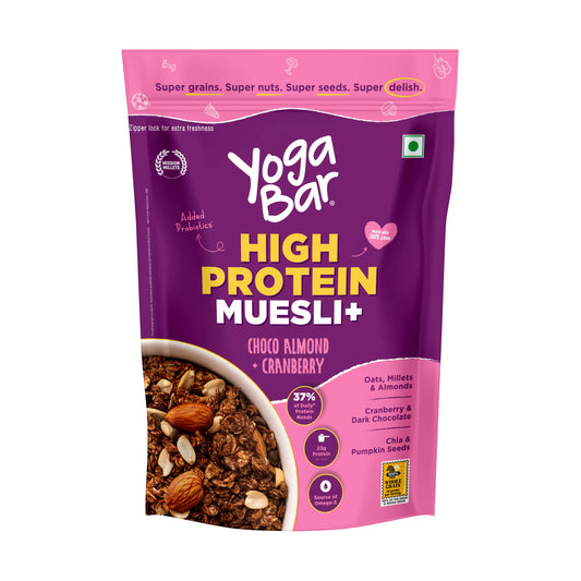 YogaBar 21g Protein Muesli+ Choco Almond + Cranberry