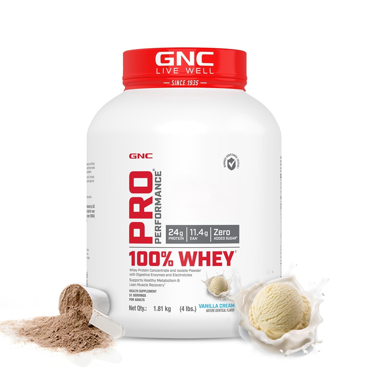 GNC Pro Performance 100% Whey Protein | Muscle Growth & Recovery