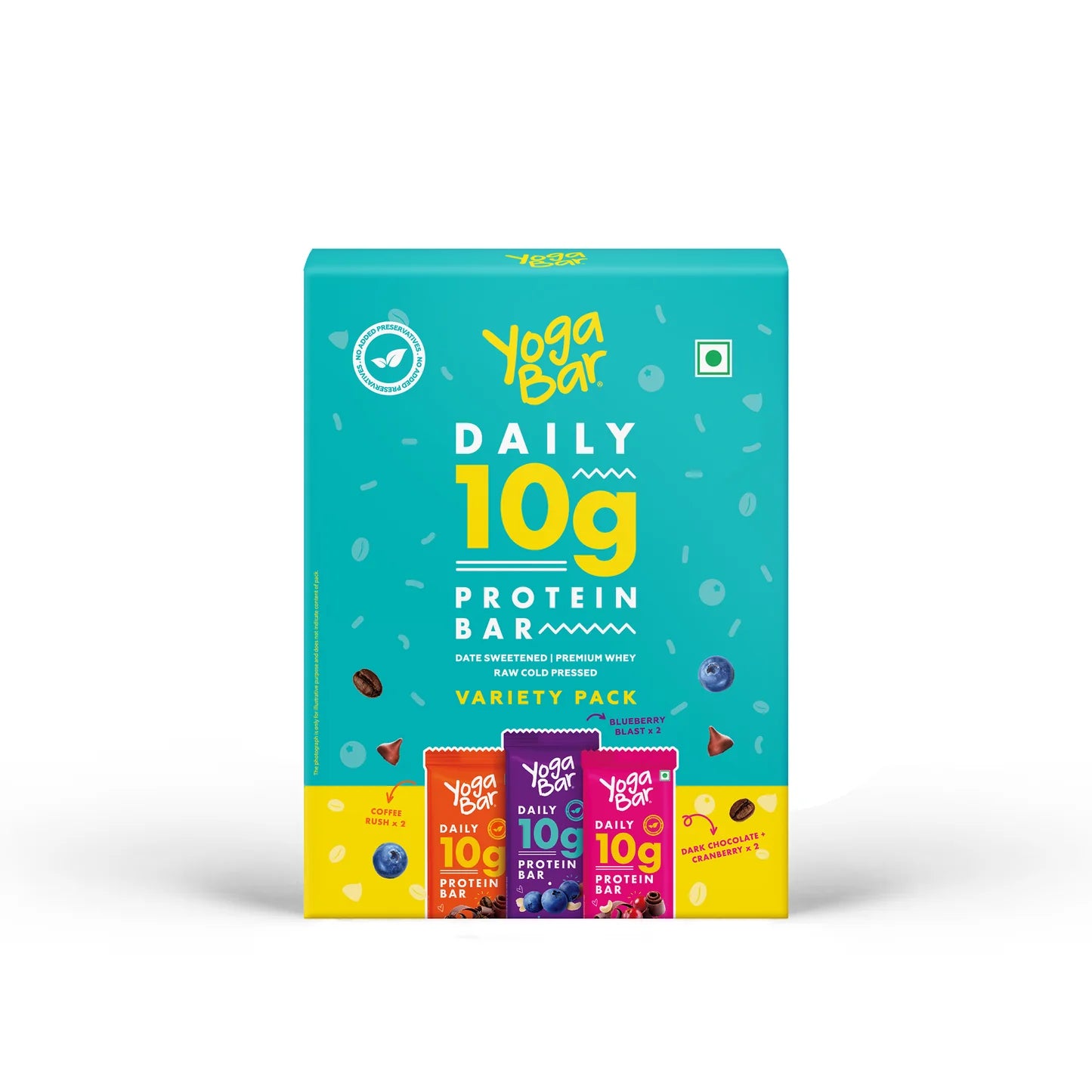 YogaBar Variety Pack 10g Protein Bar Box (Pack of 6) 300g